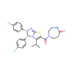 CC(C)C1=C(C(=O)N2CCNC(=O)CC2)SC2=N[C@@H](c3ccc(Cl)cc3)[C@@H](c3ccc(Cl)cc3)N21 ZINC000088344493