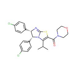 CC(C)C1=C(C(=O)N2CCOCC2)SC2=N[C@@H](c3ccc(Cl)cc3)[C@@H](c3ccc(Cl)cc3)N21 ZINC000088344318