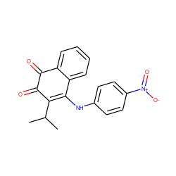 CC(C)C1=C(Nc2ccc([N+](=O)[O-])cc2)c2ccccc2C(=O)C1=O ZINC000101040006