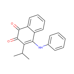 CC(C)C1=C(Nc2ccccc2)c2ccccc2C(=O)C1=O ZINC000101038624