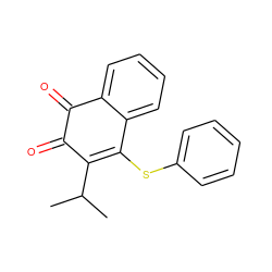 CC(C)C1=C(Sc2ccccc2)c2ccccc2C(=O)C1=O ZINC000036176187