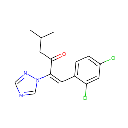 CC(C)CC(=O)/C(=C\c1ccc(Cl)cc1Cl)n1cncn1 ZINC000004837120