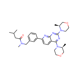 CC(C)CC(=O)N(C)Cc1cccc(-c2ccc3c(N4CCOC[C@@H]4C)nc(N4CCOC[C@@H]4C)nc3n2)c1 ZINC000142804795