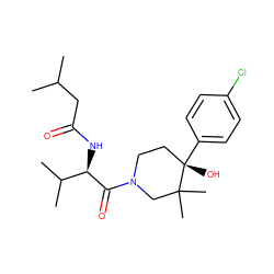 CC(C)CC(=O)N[C@@H](C(=O)N1CC[C@](O)(c2ccc(Cl)cc2)C(C)(C)C1)C(C)C ZINC000096272212