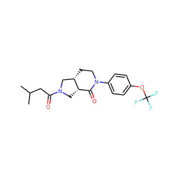 CC(C)CC(=O)N1C[C@H]2C(=O)N(c3ccc(OC(F)(F)F)cc3)CC[C@H]2C1 ZINC000096169500