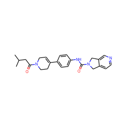 CC(C)CC(=O)N1CC=C(c2ccc(NC(=O)N3Cc4ccncc4C3)cc2)CC1 ZINC000167023117