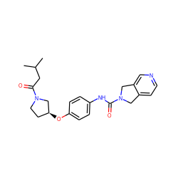 CC(C)CC(=O)N1CC[C@H](Oc2ccc(NC(=O)N3Cc4ccncc4C3)cc2)C1 ZINC000166023249