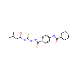 CC(C)CC(=O)NC(=S)NNC(=O)c1ccc(NC(=O)C2CCCCC2)cc1 ZINC000005028102