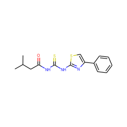 CC(C)CC(=O)NC(=S)Nc1nc(-c2ccccc2)cs1 ZINC000000342016