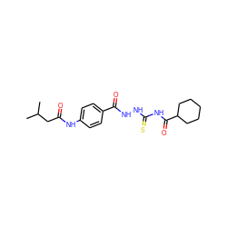 CC(C)CC(=O)Nc1ccc(C(=O)NNC(=S)NC(=O)C2CCCCC2)cc1 ZINC000004657147