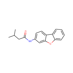CC(C)CC(=O)Nc1ccc2c(c1)oc1ccccc12 ZINC000004538918