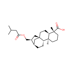 CC(C)CC(=O)OC[C@H]1C[C@@]23CC[C@@H]4[C@@](C)(CCC[C@@]4(C)C(=O)O)[C@@H]2CC[C@@H]1C3 ZINC000036088389