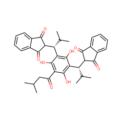 CC(C)CC(=O)c1c(O)c([C@@H](C(C)C)C2C(=O)c3ccccc3C2=O)c(O)c([C@@H](C(C)C)C2C(=O)c3ccccc3C2=O)c1O ZINC000144977773