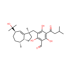 CC(C)CC(=O)c1c(O)c(C=O)c(O)c(C[C@@]2(C)CC[C@H]3C2=C[C@H](C(C)(C)O)CC[C@H]3C)c1O ZINC001772575244