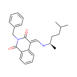 CC(C)CC[C@@H](C)N/C=C1/C(=O)N(Cc2ccccc2)C(=O)c2ccccc21 ZINC000006887465