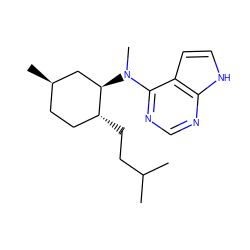 CC(C)CC[C@@H]1CC[C@@H](C)C[C@H]1N(C)c1ncnc2[nH]ccc12 ZINC000066259708
