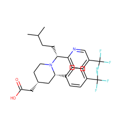 CC(C)CC[C@H](c1ccc(C(F)(F)F)cn1)N1CC[C@@H](CC(=O)O)C[C@H]1c1ccc(C(F)(F)F)cc1 ZINC000045370382