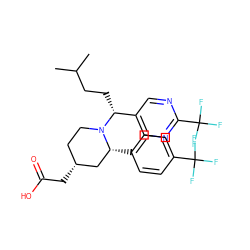 CC(C)CC[C@H](c1cnc(C(F)(F)F)nc1)N1CC[C@@H](CC(=O)O)C[C@H]1c1ccc(C(F)(F)F)cc1 ZINC000045374180