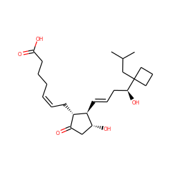 CC(C)CC1([C@@H](O)C/C=C/[C@H]2[C@H](O)CC(=O)[C@@H]2C/C=C\CCCC(=O)O)CCC1 ZINC000013836518