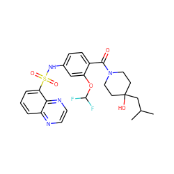 CC(C)CC1(O)CCN(C(=O)c2ccc(NS(=O)(=O)c3cccc4nccnc34)cc2OC(F)F)CC1 ZINC000217635376