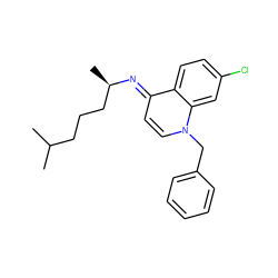 CC(C)CCC[C@@H](C)/N=c1\ccn(Cc2ccccc2)c2cc(Cl)ccc12 ZINC000013741398