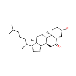 CC(C)CCC[C@@H](C)[C@H]1CC[C@H]2[C@@H]3CC(=O)[C@H]4C[C@@H](O)CC[C@]4(C)[C@H]3CC[C@@]21C ZINC000005758800