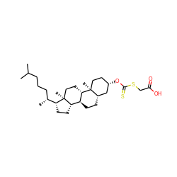 CC(C)CCC[C@@H](C)[C@H]1CC[C@H]2[C@@H]3CC[C@H]4C[C@@H](OC(=S)SCC(=O)O)CC[C@]4(C)[C@H]3CC[C@@]21C ZINC000027979349