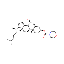 CC(C)CCC[C@@H](C)[C@H]1CC[C@H]2[C@H]3[C@H](CC[C@@]21C)[C@@]1(C)CC[C@H](OC(=O)N2CCOCC2)CC1=C[C@@H]3O ZINC000299839692