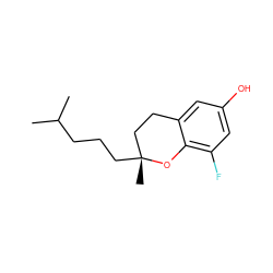 CC(C)CCC[C@]1(C)CCc2cc(O)cc(F)c2O1 ZINC000208056875