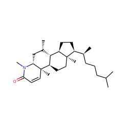 CC(C)CCC[C@H](C)[C@@H]1CC[C@@H]2[C@H]3[C@@H](C)C[C@H]4N(C)C(=O)C=C[C@]4(C)[C@@H]3CC[C@]12C ZINC000027299805