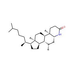 CC(C)CCC[C@H](C)[C@@H]1CC[C@@H]2[C@H]3[C@@H](C)C[C@H]4NC(=O)CC[C@]4(C)[C@@H]3CC[C@]12C ZINC000027303110