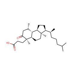 CC(C)CCC[C@H](C)[C@@H]1CC[C@@H]2[C@H]3[C@@H](C)CC(=O)[C@](C)(CCC(=O)O)[C@@H]3CC[C@]12C ZINC000029236366