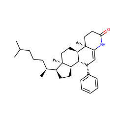 CC(C)CCC[C@H](C)[C@@H]1CC[C@@H]2[C@H]3[C@@H](c4ccccc4)C=C4NC(=O)CC[C@]4(C)[C@@H]3CC[C@]12C ZINC000027216038