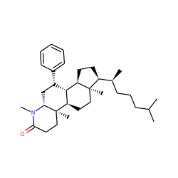 CC(C)CCC[C@H](C)[C@@H]1CC[C@@H]2[C@H]3[C@@H](c4ccccc4)C[C@H]4N(C)C(=O)CC[C@]4(C)[C@@H]3CC[C@]12C ZINC000027302353