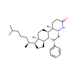 CC(C)CCC[C@H](C)[C@@H]1CC[C@@H]2[C@H]3[C@@H](c4ccccc4)C[C@H]4NC(=O)CC[C@]4(C)[C@@H]3CC[C@]12C ZINC000027216018