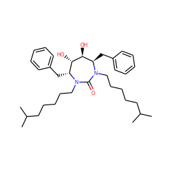 CC(C)CCCCCN1C(=O)N(CCCCCC(C)C)[C@H](Cc2ccccc2)[C@H](O)[C@@H](O)[C@H]1Cc1ccccc1 ZINC000014907474