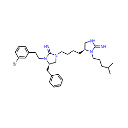 CC(C)CCCN1C(=N)NC[C@@H]1CCCCN1C[C@@H](Cc2ccccc2)N(CCc2cccc(Br)c2)C1=N ZINC000103251697