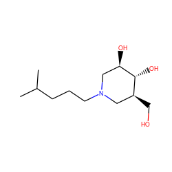 CC(C)CCCN1C[C@@H](O)[C@H](O)[C@@H](CO)C1 ZINC000142620109