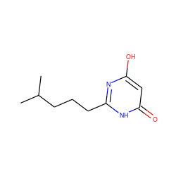 CC(C)CCCc1nc(O)cc(=O)[nH]1 ZINC000653825409