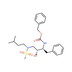 CC(C)CCN(C[C@@H](O)[C@H](Cc1ccccc1)NC(=O)OCc1ccccc1)S(C)(=O)=O ZINC000013740375