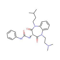 CC(C)CCN1C(=O)[C@@H](NC(=O)Nc2ccccc2)C(=O)N(CCN(C)C)c2ccccc21 ZINC000072175547