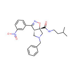 CC(C)CCNC(=O)[C@@]12CN(Cc3ccccc3)C[C@@H]1C(c1cccc([N+](=O)[O-])c1)=NO2 ZINC000061695562