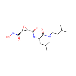 CC(C)CCNC(=O)[C@H](CC(C)C)NC(=O)[C@H]1O[C@@H]1C(=O)NO ZINC000013757526