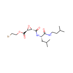 CC(C)CCNC(=O)[C@H](CC(C)C)NC(=O)[C@H]1O[C@@H]1C(=O)OCCBr ZINC000013650615