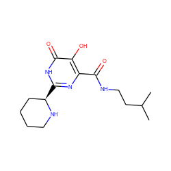 CC(C)CCNC(=O)c1nc([C@@H]2CCCCN2)[nH]c(=O)c1O ZINC000473087602