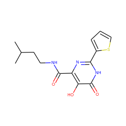 CC(C)CCNC(=O)c1nc(-c2cccs2)[nH]c(=O)c1O ZINC000473088404