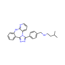 CC(C)CCNCc1ccc(-c2nnc3n2-c2cccnc2Nc2ccccc2-3)cc1 ZINC000096173998