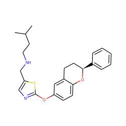 CC(C)CCNCc1cnc(Oc2ccc3c(c2)CC[C@@H](c2ccccc2)O3)s1 ZINC000145522569