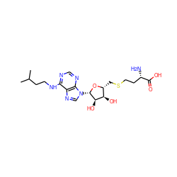 CC(C)CCNc1ncnc2c1ncn2[C@@H]1O[C@H](CSCC[C@H](N)C(=O)O)[C@@H](O)[C@H]1O ZINC000095554124