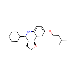 CC(C)CCOc1ccc2c(c1)[C@H]1OCC[C@H]1[C@@H](C1CCCCC1)N2 ZINC000095589434